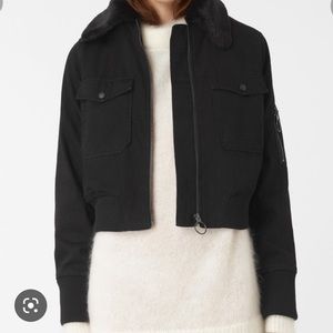All Saints North Denim Jacket with Fur